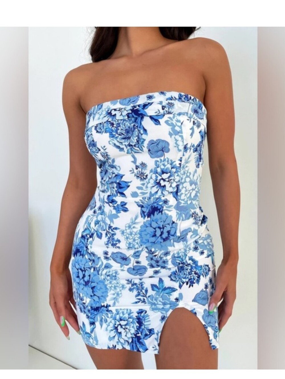 That's So Fetch Charna Blue and White Floral Mini Dress